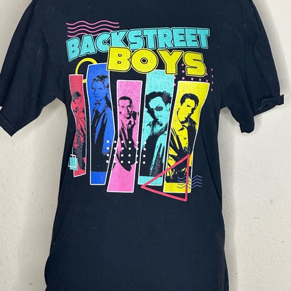 BACKSTREET BOYS OLD SKOOL TEE SHIRT HALLOWEEN READY -1 HIT SIDE MULTICOLORED SML - Picture 5 of 6